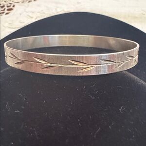Sterling Silver Bangle Bracelet Marked Diamond Mexico